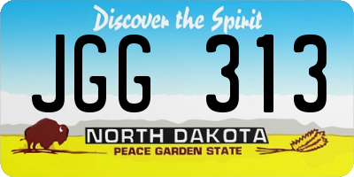 ND license plate JGG313