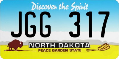 ND license plate JGG317