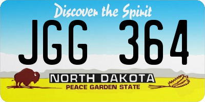 ND license plate JGG364