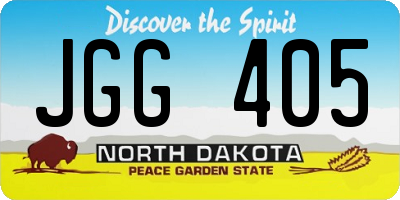 ND license plate JGG405