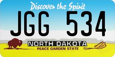 ND license plate JGG534