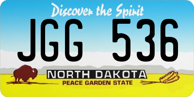 ND license plate JGG536