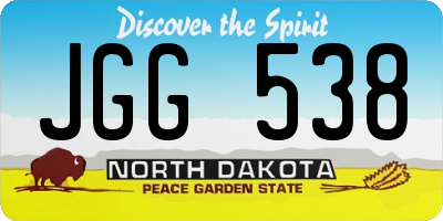 ND license plate JGG538