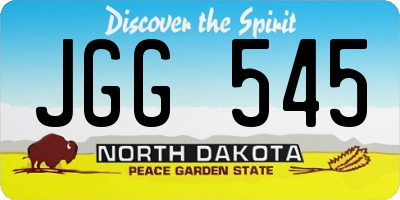 ND license plate JGG545