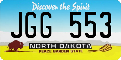 ND license plate JGG553