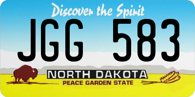 ND license plate JGG583