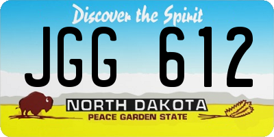 ND license plate JGG612