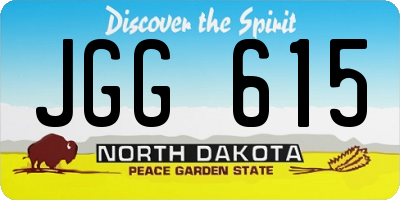 ND license plate JGG615