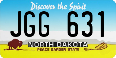 ND license plate JGG631