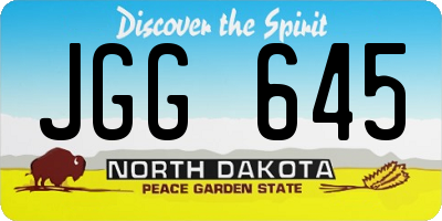 ND license plate JGG645