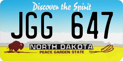 ND license plate JGG647