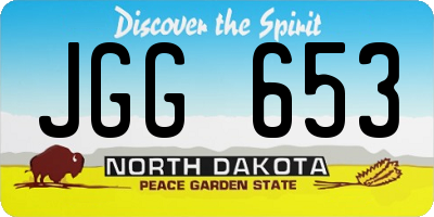 ND license plate JGG653
