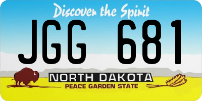 ND license plate JGG681
