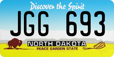 ND license plate JGG693