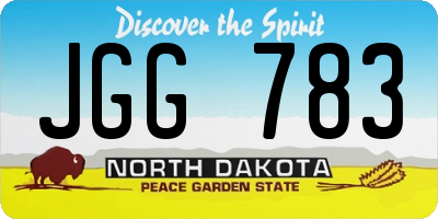 ND license plate JGG783