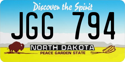 ND license plate JGG794