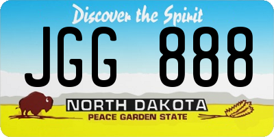ND license plate JGG888