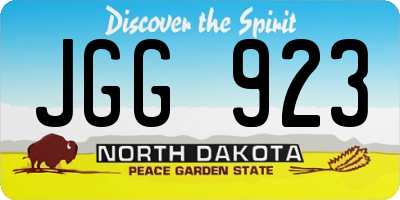 ND license plate JGG923