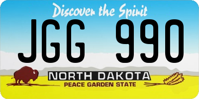 ND license plate JGG990