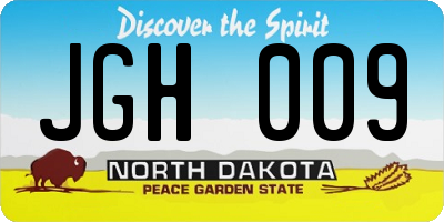 ND license plate JGH009