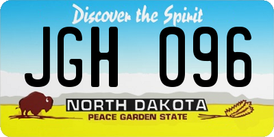 ND license plate JGH096