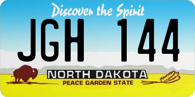 ND license plate JGH144