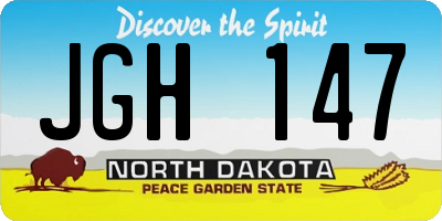 ND license plate JGH147