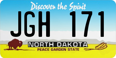 ND license plate JGH171