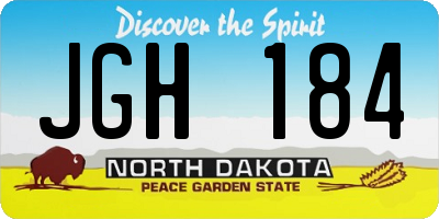 ND license plate JGH184