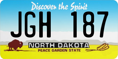 ND license plate JGH187