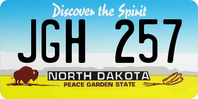 ND license plate JGH257
