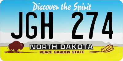 ND license plate JGH274