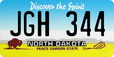 ND license plate JGH344