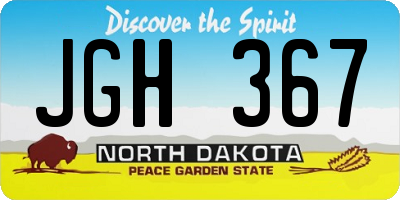 ND license plate JGH367