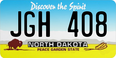 ND license plate JGH408