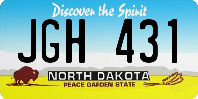 ND license plate JGH431