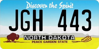 ND license plate JGH443