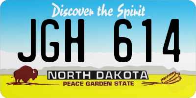 ND license plate JGH614