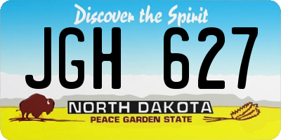 ND license plate JGH627