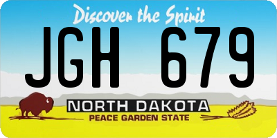ND license plate JGH679