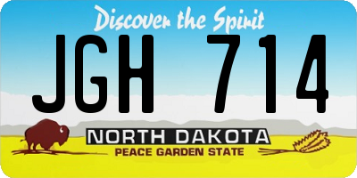 ND license plate JGH714