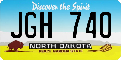 ND license plate JGH740