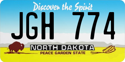 ND license plate JGH774
