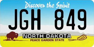 ND license plate JGH849