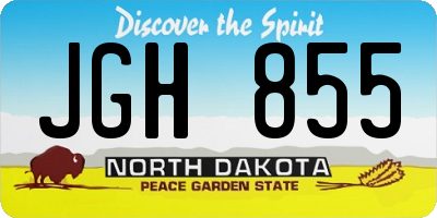 ND license plate JGH855