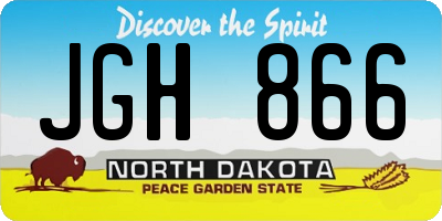 ND license plate JGH866
