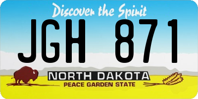 ND license plate JGH871