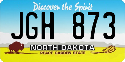 ND license plate JGH873