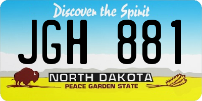 ND license plate JGH881