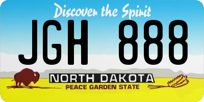 ND license plate JGH888